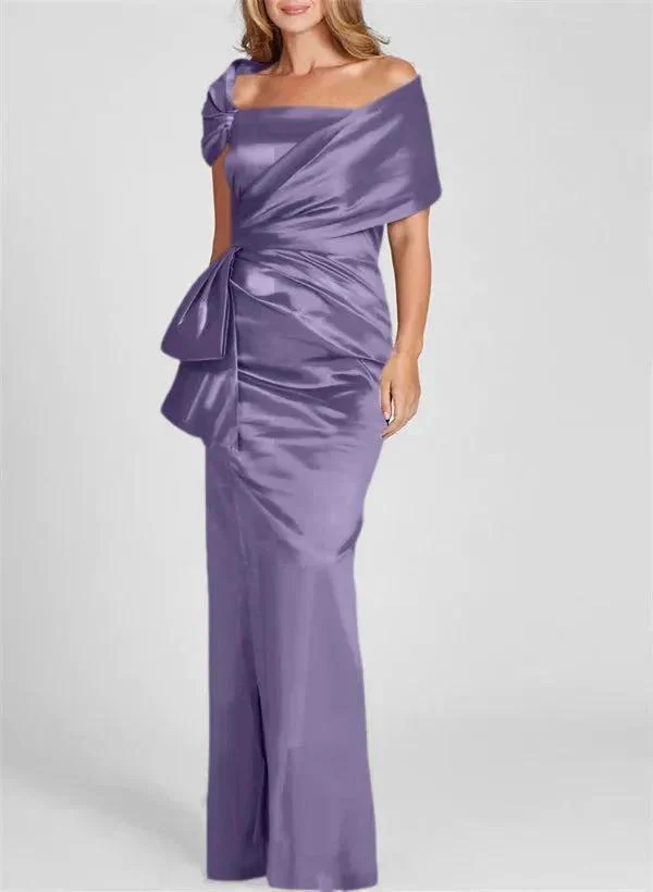 Sheath/Column Off-the-Shoulder Floor-Length Mother of the Bride Dresses - Image 52