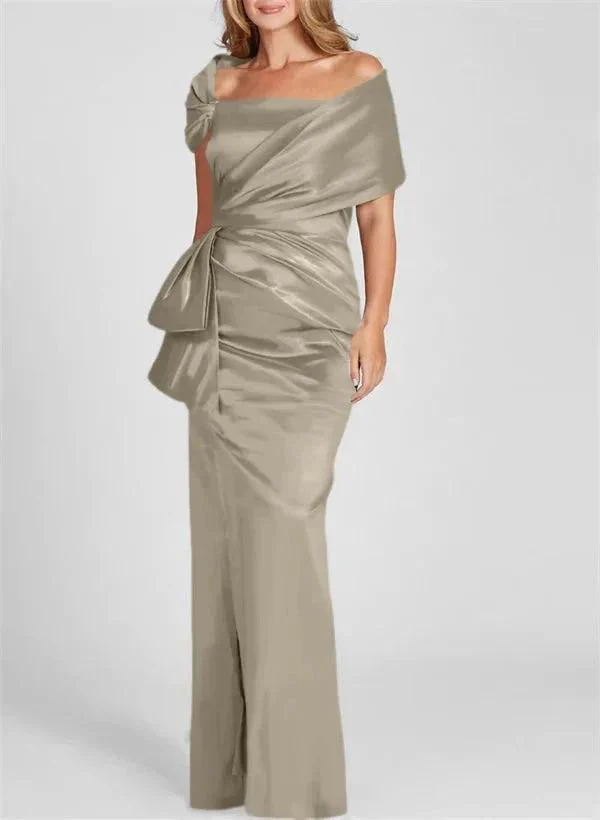 Sheath/Column Off-the-Shoulder Floor-Length Mother of the Bride Dresses - Image 53