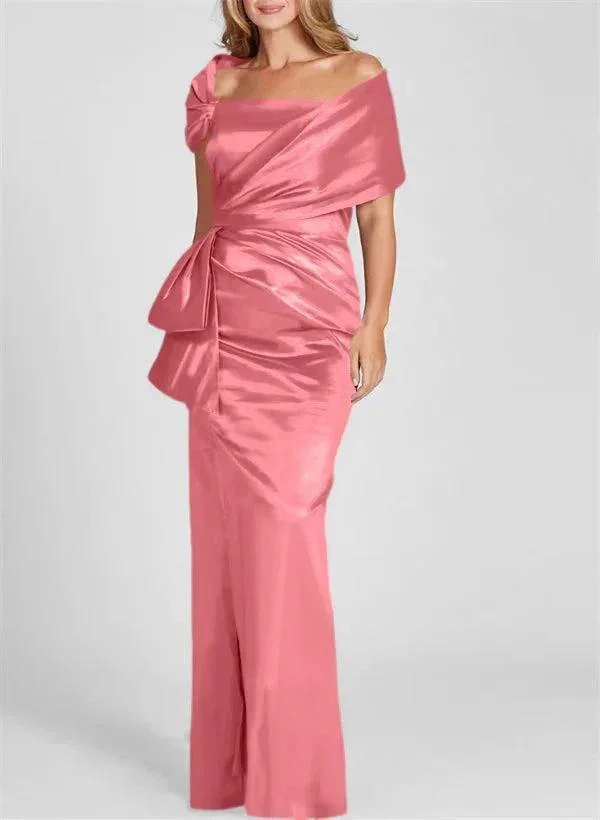 Sheath/Column Off-the-Shoulder Floor-Length Mother of the Bride Dresses - Image 54