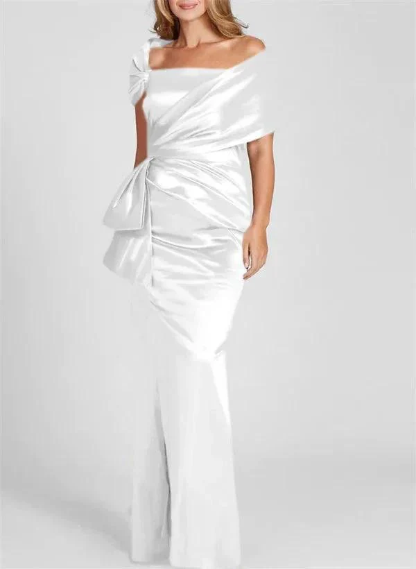 Sheath/Column Off-the-Shoulder Floor-Length Mother of the Bride Dresses - Image 55