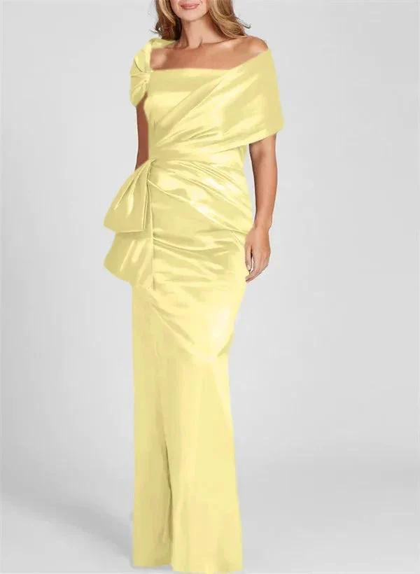 Sheath/Column Off-the-Shoulder Floor-Length Mother of the Bride Dresses - Image 58