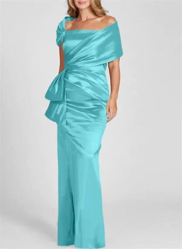 Sheath/Column Off-the-Shoulder Floor-Length Mother of the Bride Dresses - Image 6