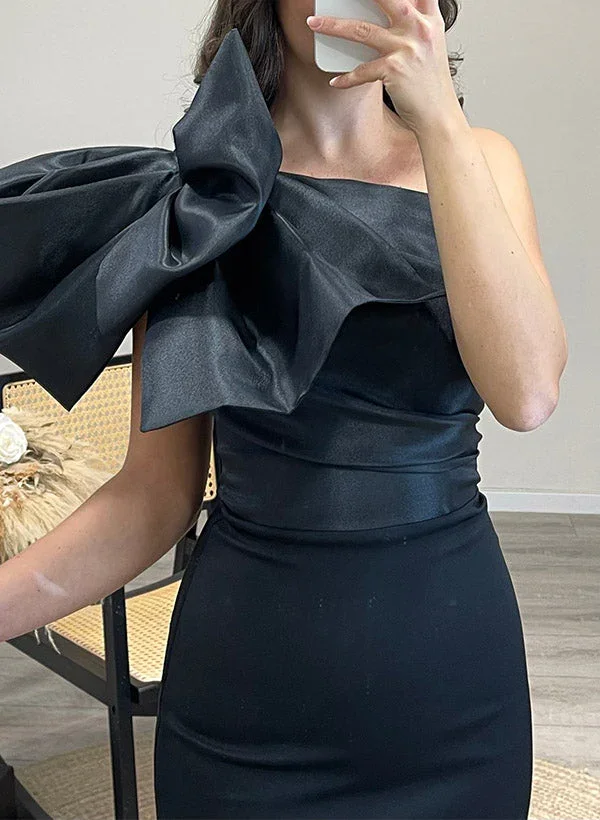 Sheath/Column One-Shoulder Satin  Mother of the Bride Dresses With Knot Bow - Image 2