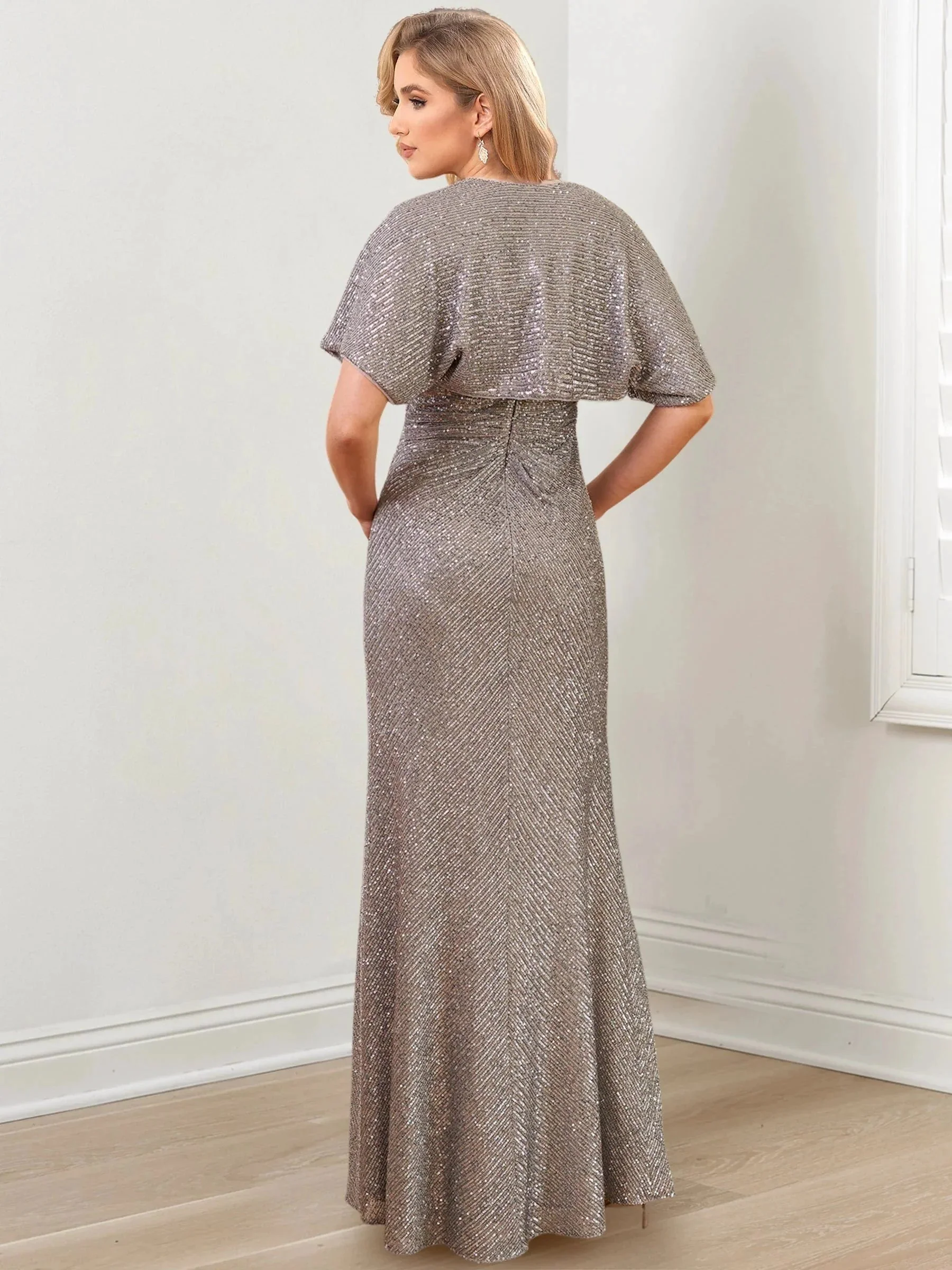 Sheath/Column One-Shoulder Floor-Length Mother of the Bride Dresses - Image 3