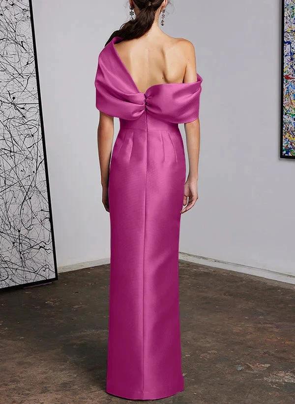 Sheath/Column One-Shoulder Floor-Length Mother of the Bride Dresses - Image 2