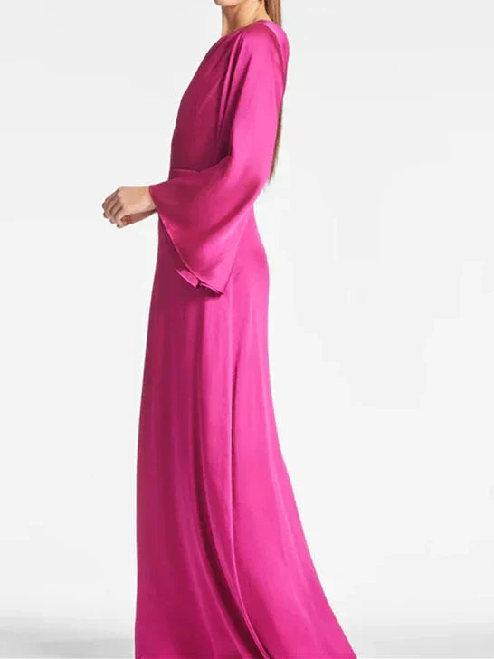 Sheath/Column One Shoulder Floor-Length Mother of the Bride Dresses - Image 3