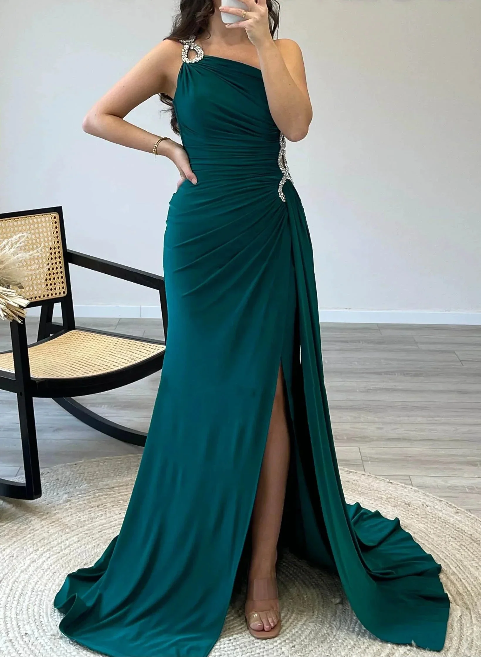 Sheath/Column One-Shoulder Mother of the Bride Dresses - Image 4