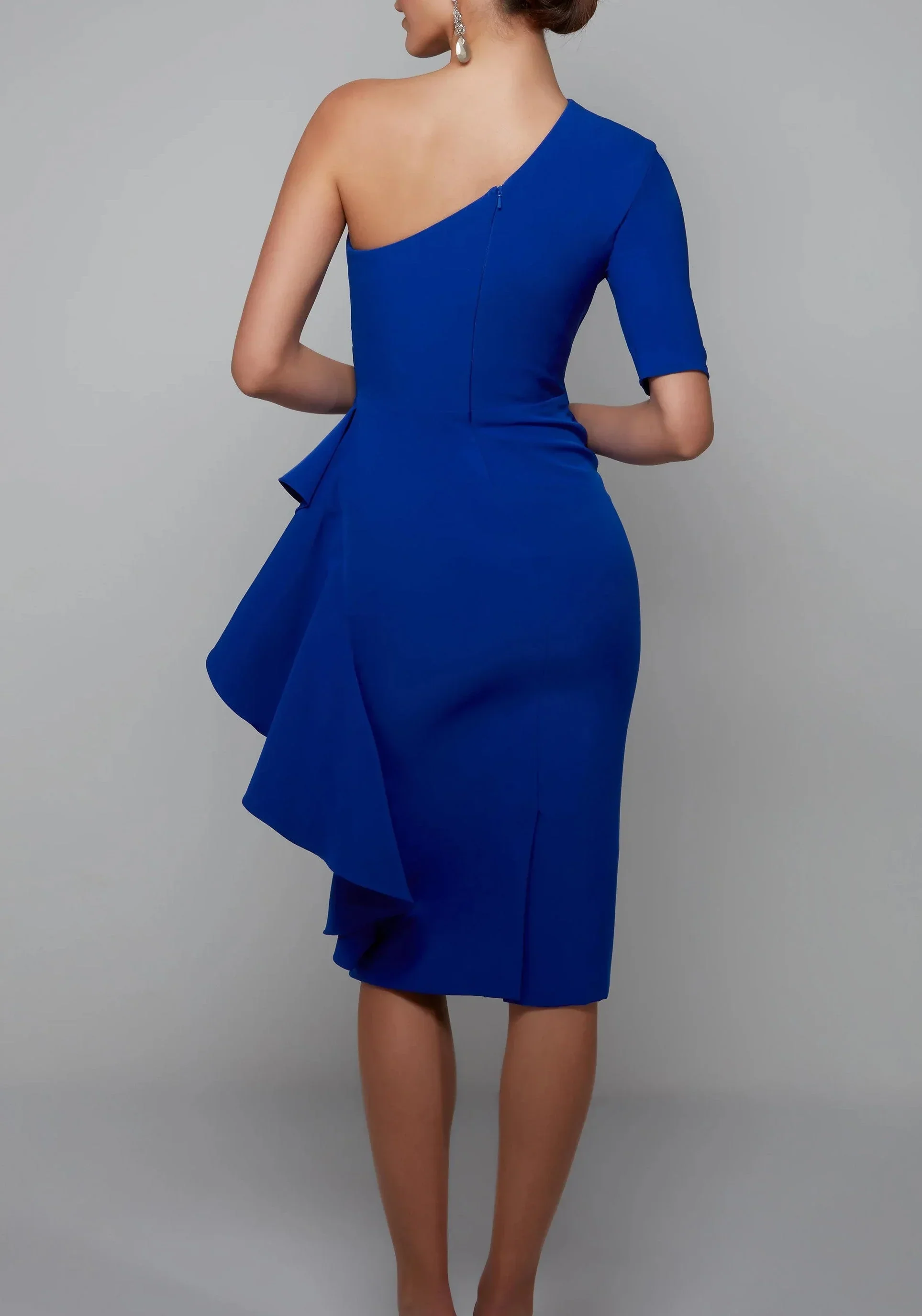 Sheath/Column One-Shoulder Mother of the Bride Dresses with Ruffles - Image 2