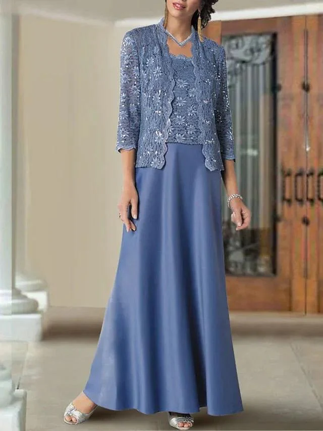 Sheath/Column Spaghetti Straps Floor-Length Mother of the Bride Dresses - Image 4