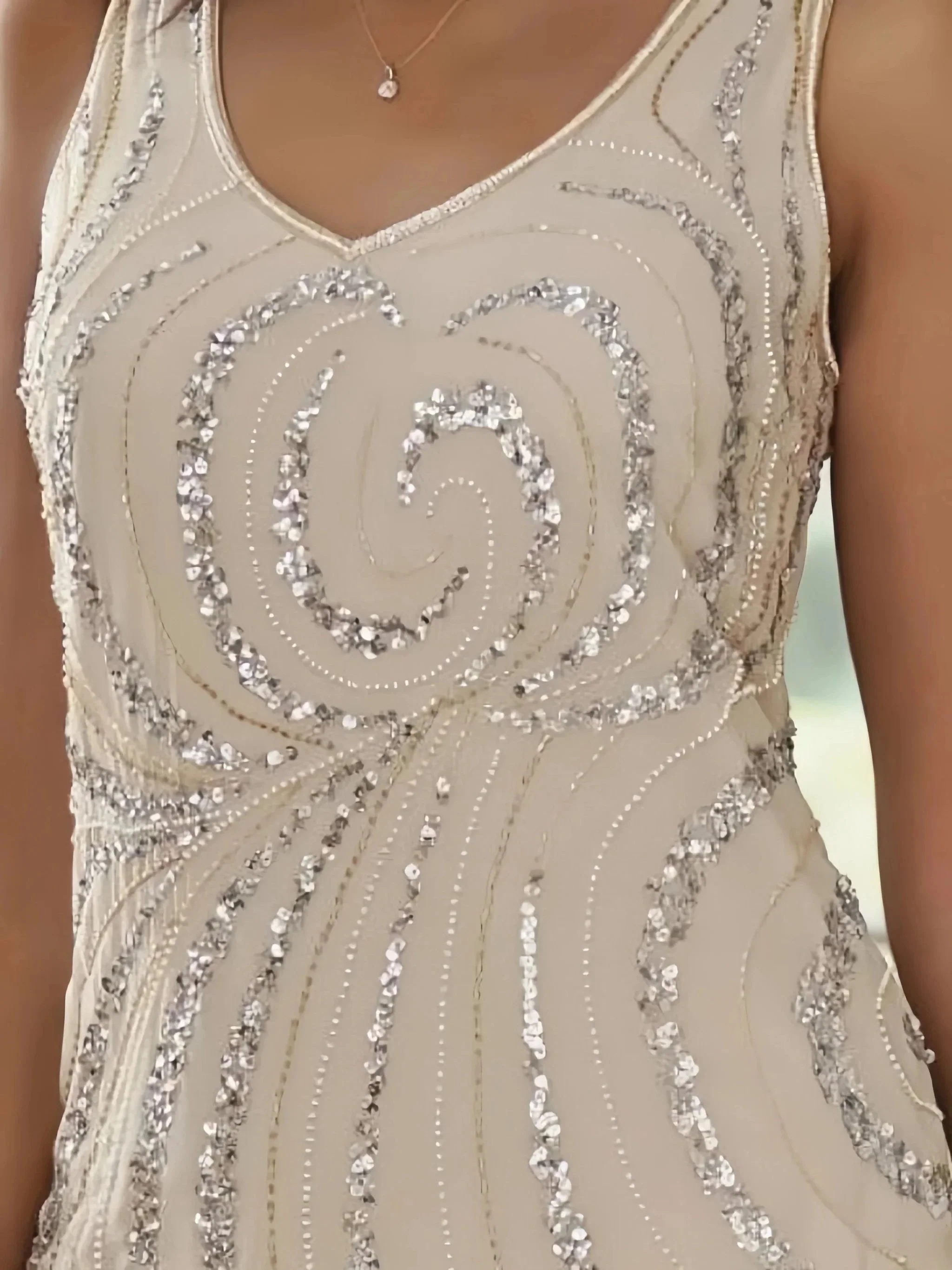 Sheath/Column V-Neck Ankle-Length Mother of the Bride Dresses with Jacket & Sequins - Image 4