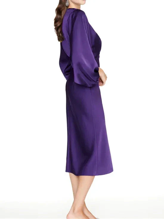 Sheath/Column V Neck Tea Length Mother of the Bride Dresses - Image 3