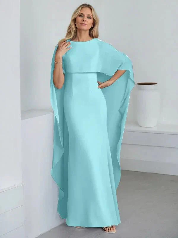 Sheath Scoop Floor-Length Chiffon Mother of the Bride Dress With Cascading Ruffles - Image 15