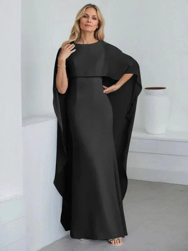 Sheath Scoop Floor-Length Chiffon Mother of the Bride Dress With Cascading Ruffles - Image 16