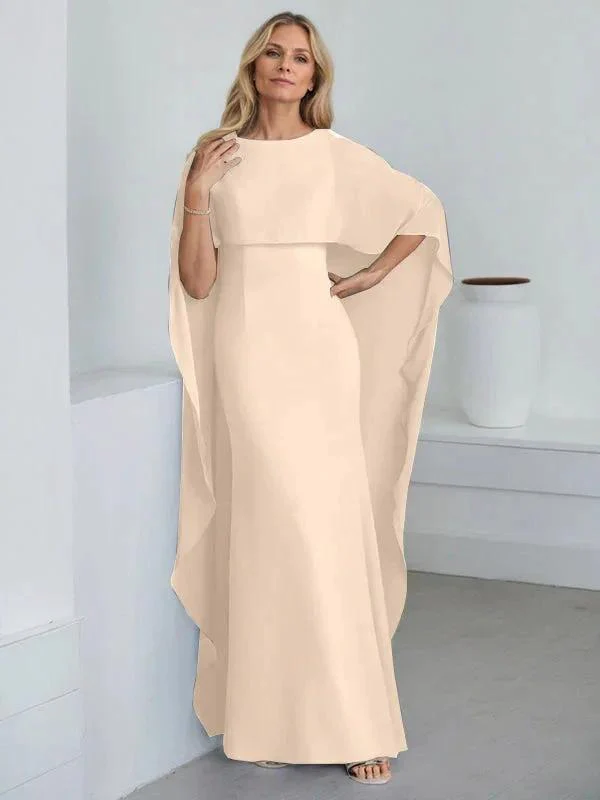 Sheath Scoop Floor-Length Chiffon Mother of the Bride Dress With Cascading Ruffles - Image 18