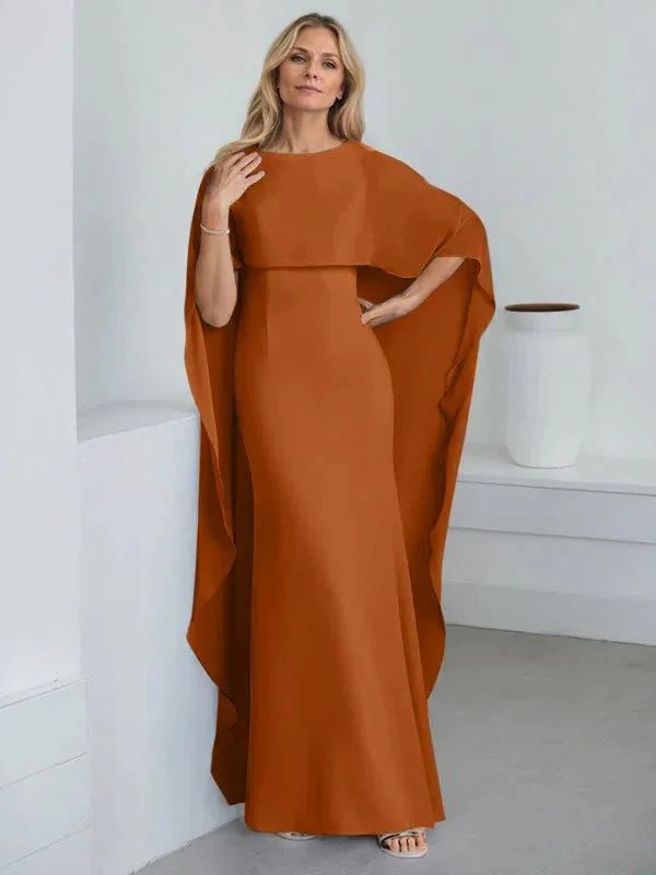 Sheath Scoop Floor-Length Chiffon Mother of the Bride Dress With Cascading Ruffles - Image 19