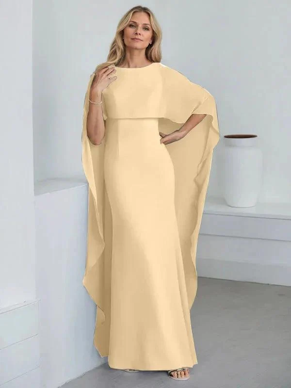 Sheath Scoop Floor-Length Chiffon Mother of the Bride Dress With Cascading Ruffles - Image 20