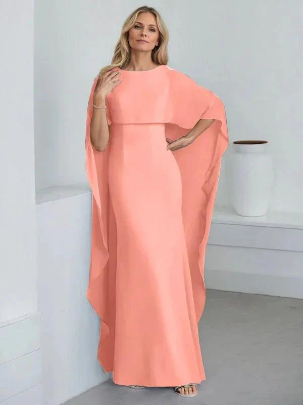 Sheath Scoop Floor-Length Chiffon Mother of the Bride Dress With Cascading Ruffles - Image 22