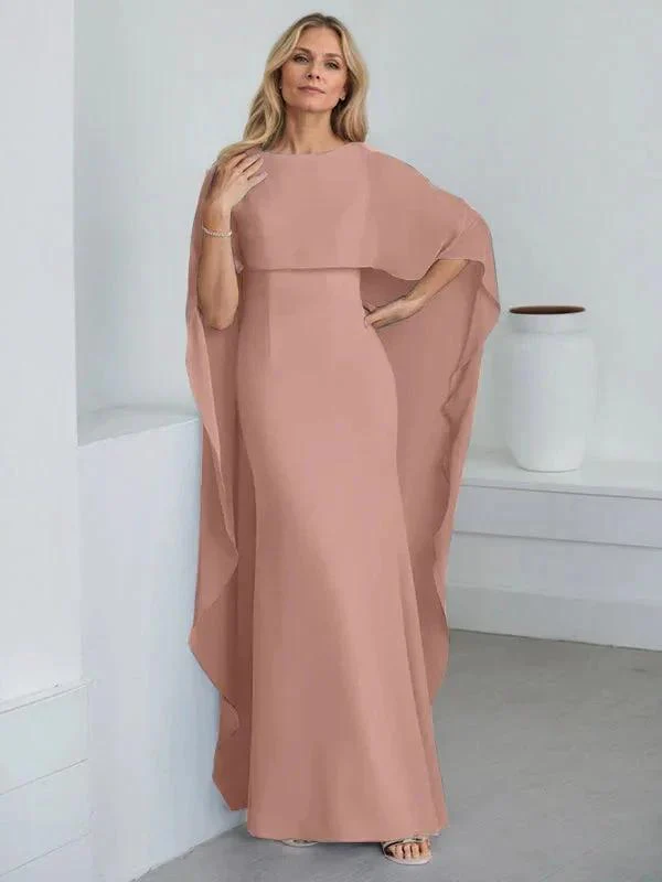 Sheath Scoop Floor-Length Chiffon Mother of the Bride Dress With Cascading Ruffles - Image 23