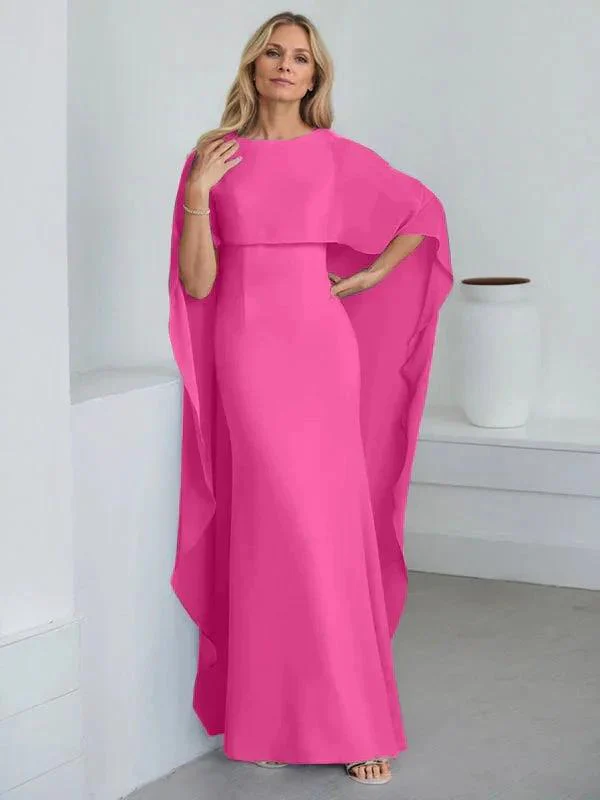 Sheath Scoop Floor-Length Chiffon Mother of the Bride Dress With Cascading Ruffles - Image 24
