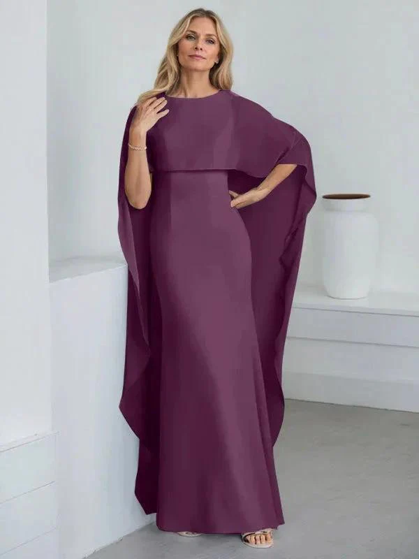 Sheath Scoop Floor-Length Chiffon Mother of the Bride Dress With Cascading Ruffles - Image 26