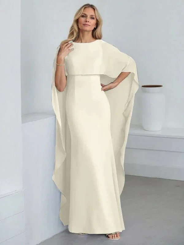 Sheath Scoop Floor-Length Chiffon Mother of the Bride Dress With Cascading Ruffles - Image 27