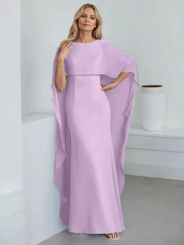 Sheath Scoop Floor-Length Chiffon Mother of the Bride Dress With Cascading Ruffles - Image 29