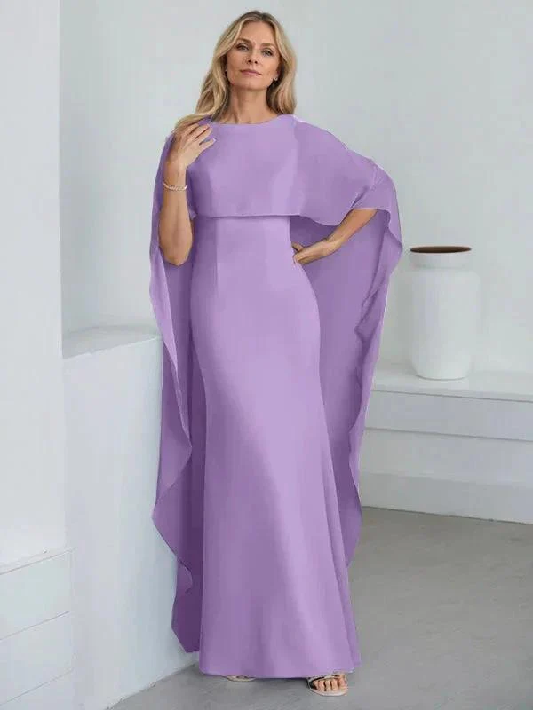 Sheath Scoop Floor-Length Chiffon Mother of the Bride Dress With Cascading Ruffles - Image 30