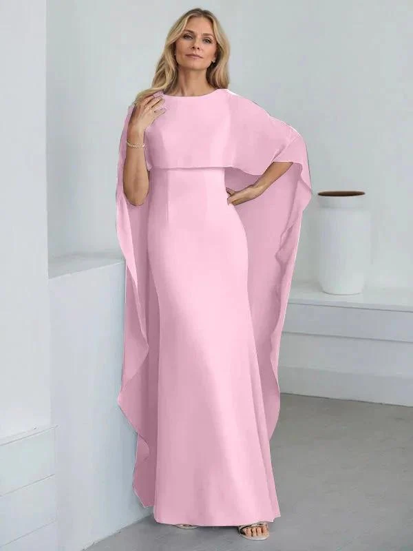 Sheath Scoop Floor-Length Chiffon Mother of the Bride Dress With Cascading Ruffles - Image 31