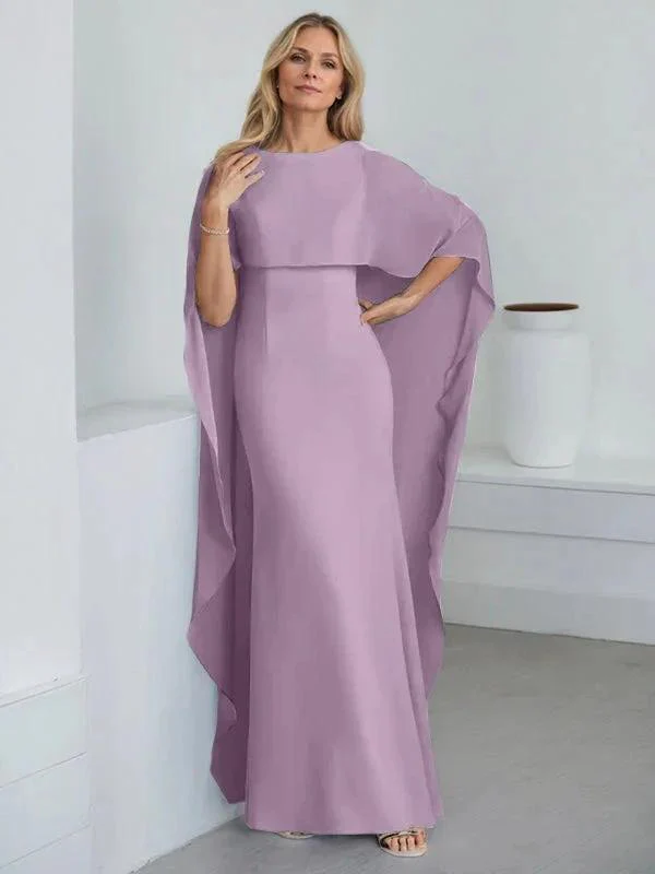 Sheath Scoop Floor-Length Chiffon Mother of the Bride Dress With Cascading Ruffles - Image 32