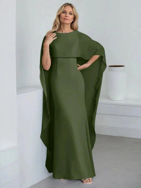 Sheath Scoop Floor-Length Chiffon Mother of the Bride Dress With Cascading Ruffles - Image 35