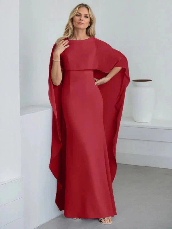 Sheath Scoop Floor-Length Chiffon Mother of the Bride Dress With Cascading Ruffles - Image 48