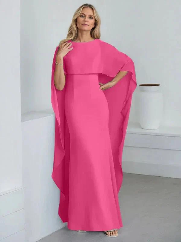 Sheath Scoop Floor-Length Chiffon Mother of the Bride Dress With Cascading Ruffles - Image 51