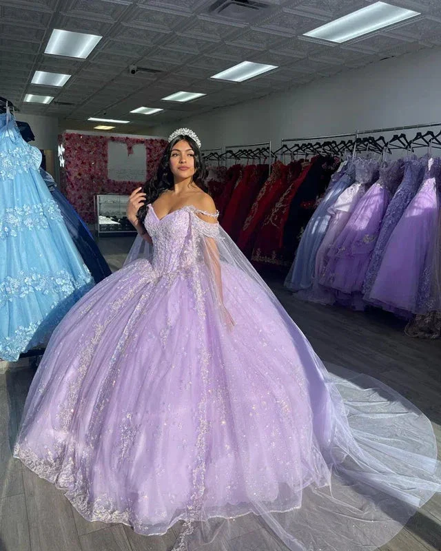 Shiny Ball Gown Quinceanera Dresses Appliques Flower Beads Crystals Corset Princess Y4413 - Image 2