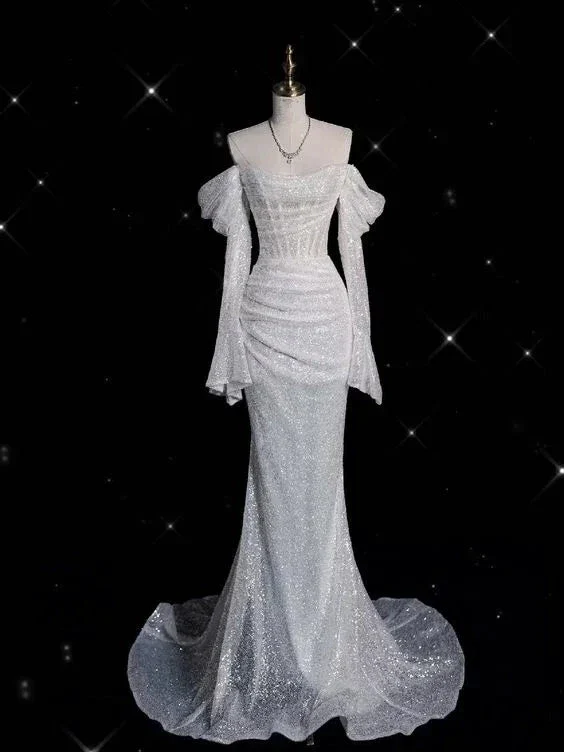 Shiny Off The Shoulder Mermaid Evening Dress Glam Dress Y6889 - Image 2