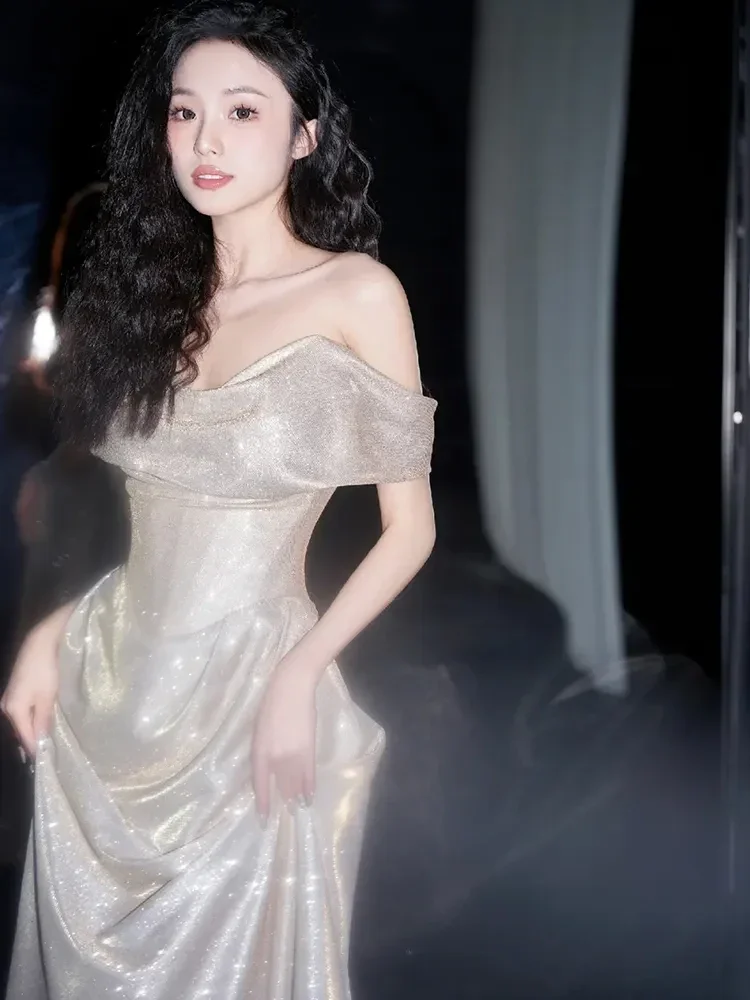 Shiny Off The Shoulder Mermaid Prom Dress Long Evening Dress Y8185 - Image 2
