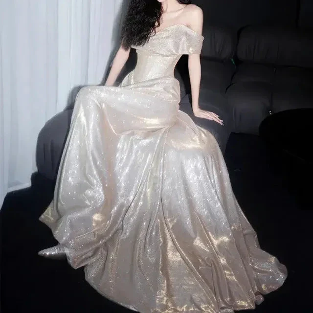 Shiny Off The Shoulder Mermaid Prom Dress Long Evening Dress Y8185 - Image 3