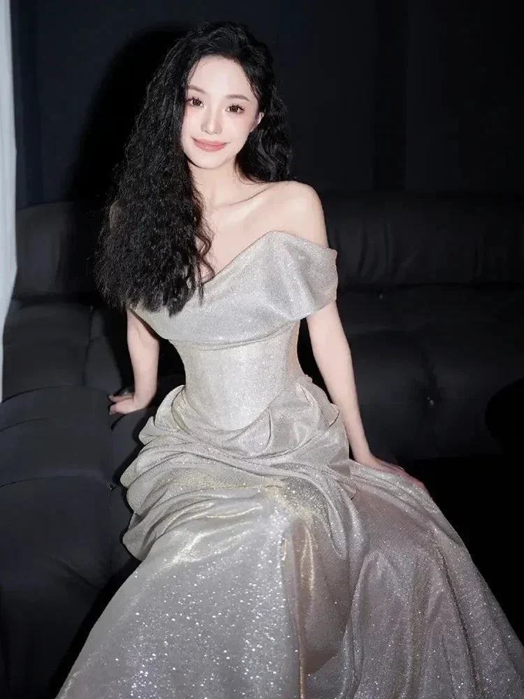 Shiny Off The Shoulder Mermaid Prom Dress Long Evening Dress Y8185 - Image 7