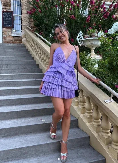 Short Homecoming Dress Ruffle Spaghetti-Neck Party Sexy Mini Dress Y2199 - Image 10