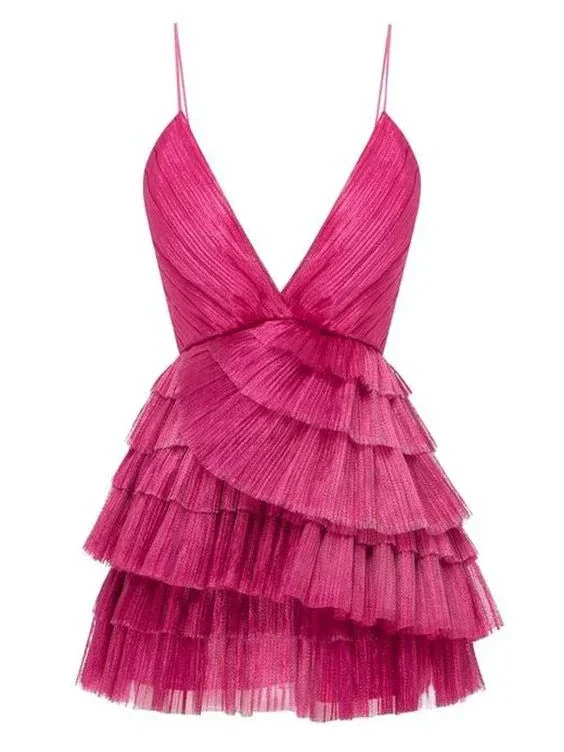 Short Homecoming Dress Ruffle Spaghetti-Neck Party Sexy Mini Dress Y2199 - Image 2