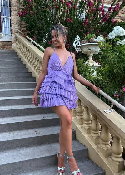 Short Homecoming Dress Ruffle Spaghetti-Neck Party Sexy Mini Dress Y2199 - Image 8