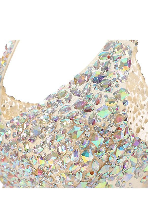 Short Mini Halter A Line Princess Homecoming Dresses Beaded PG038 - Image 4