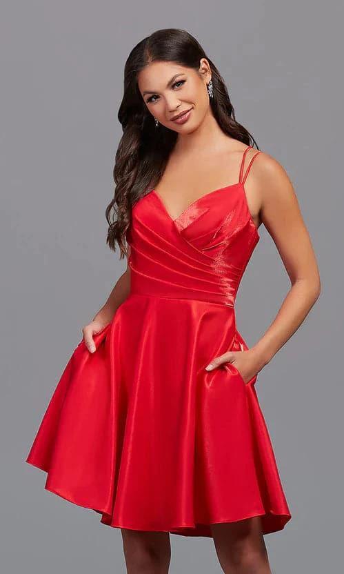 Short Shimmer Homecoming Dress with Pockets SYH15 - Image 3