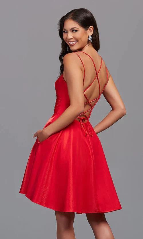 Short Shimmer Homecoming Dress with Pockets SYH15 - Image 4