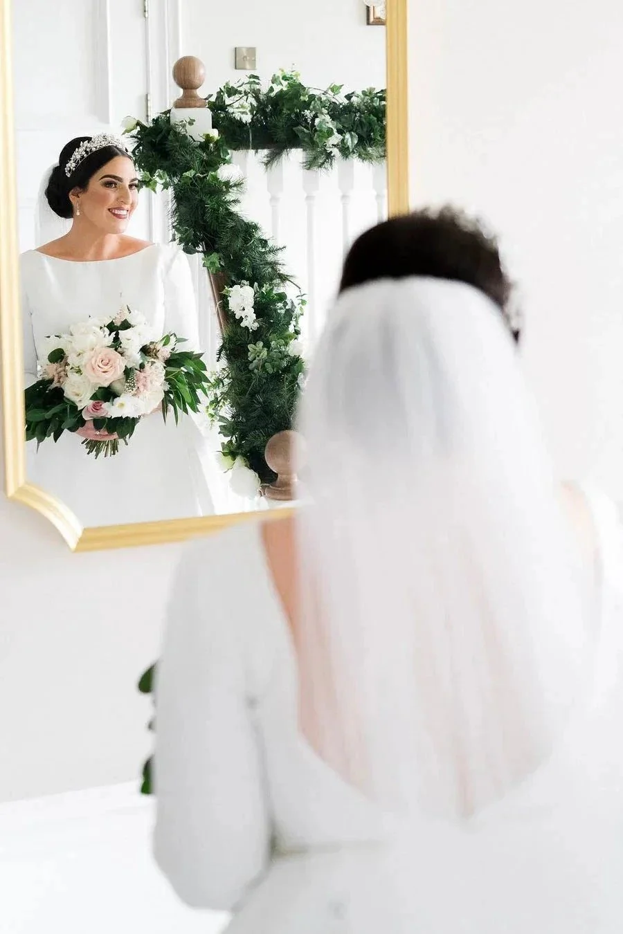 Simple Beautiful A-line Long Sleeves Satin Backless Wedding Dress - Image 4