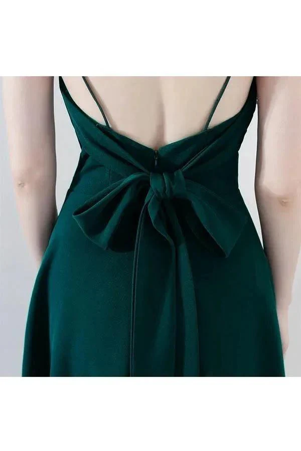 Simple Chic Dark Green Homecoming Dress V-neck with Straps PD094 - Image 3