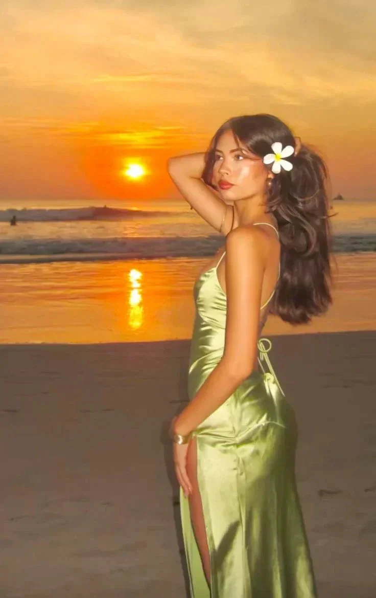 Simple Green Slit Satin Long Party Prom Dress Formal Evening Gown Y8149 - Image 2