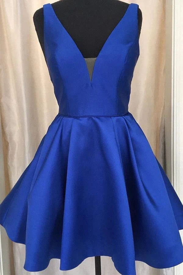 Simple Satin Short Prom Dress Lavender Homecoming Dress PD319 - Image 2