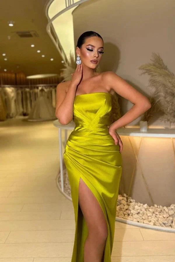 Simple Sexy Long Mermaid Sleeveless Evening Dresses With Slit - Image 3