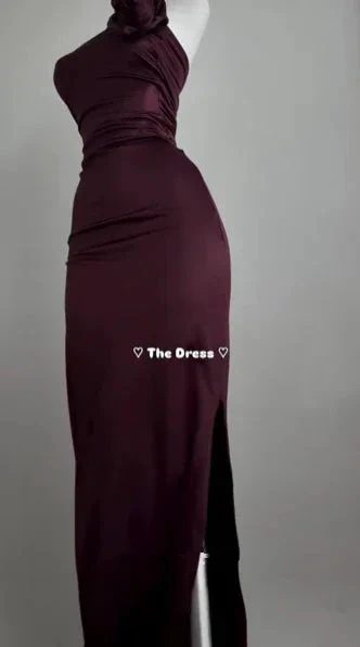 Simple Sheath Burgundy Long Prom Dress Strapless Evening Dress Y8511 - Image 4