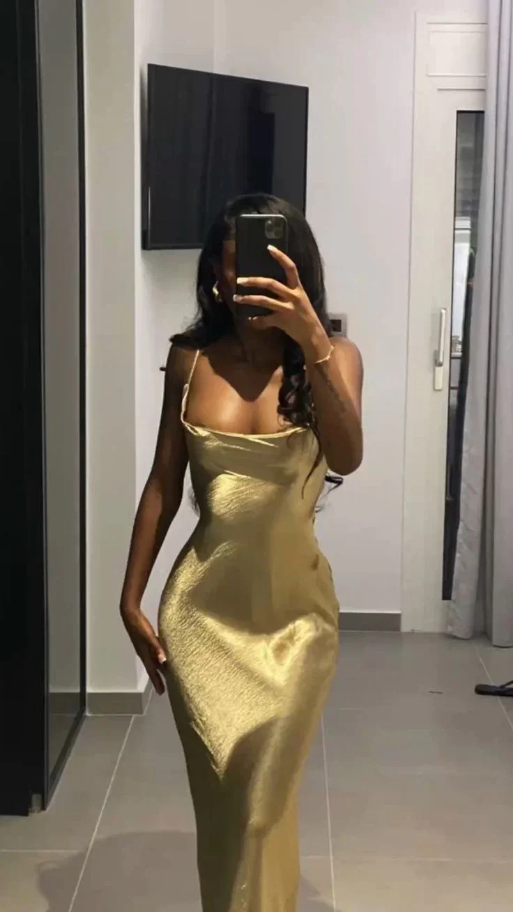 Simple Sheath Evening Dress For Black Girls Y5345 - Image 2